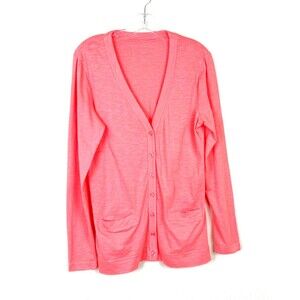 Eddie Bauer Outdoor Women's Button Up Cardigan Size M Coral Lightweight Cotton